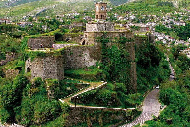 Gjirokastër Castle above the valley